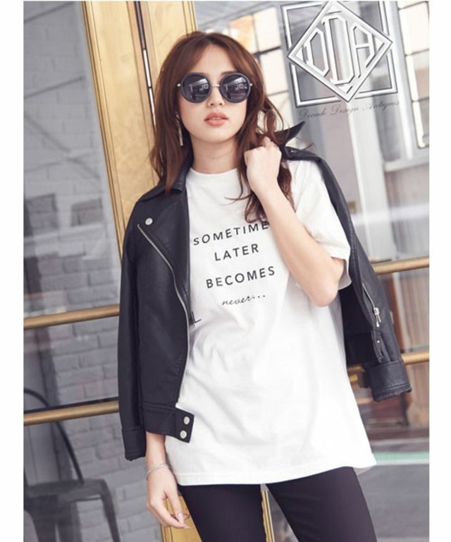 プリントカットソー半袖チュニックTシャツ