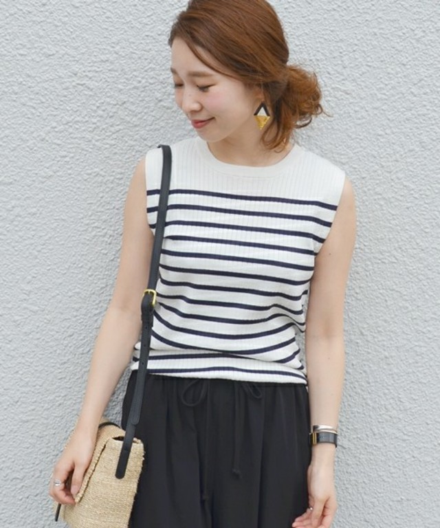 SHIPS for women シルクリネン ノースリーブプルオーバー