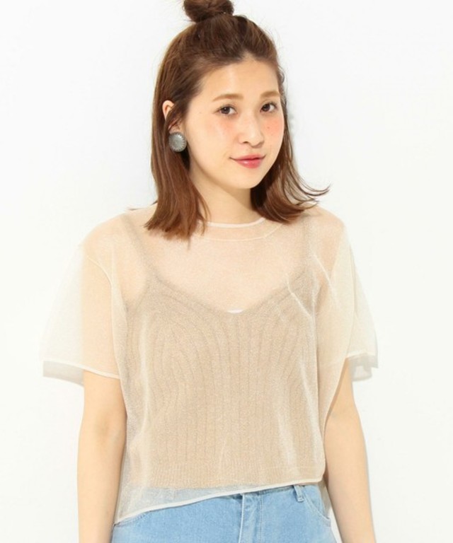Another Edition シースルーショートスリーブプルオーバー