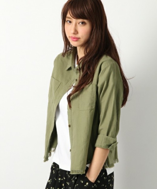 Heather サファリショートシャツ7分袖
