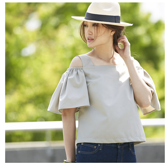 【Off-shoulder flare sleeve tops 】レディース オフショル トップス