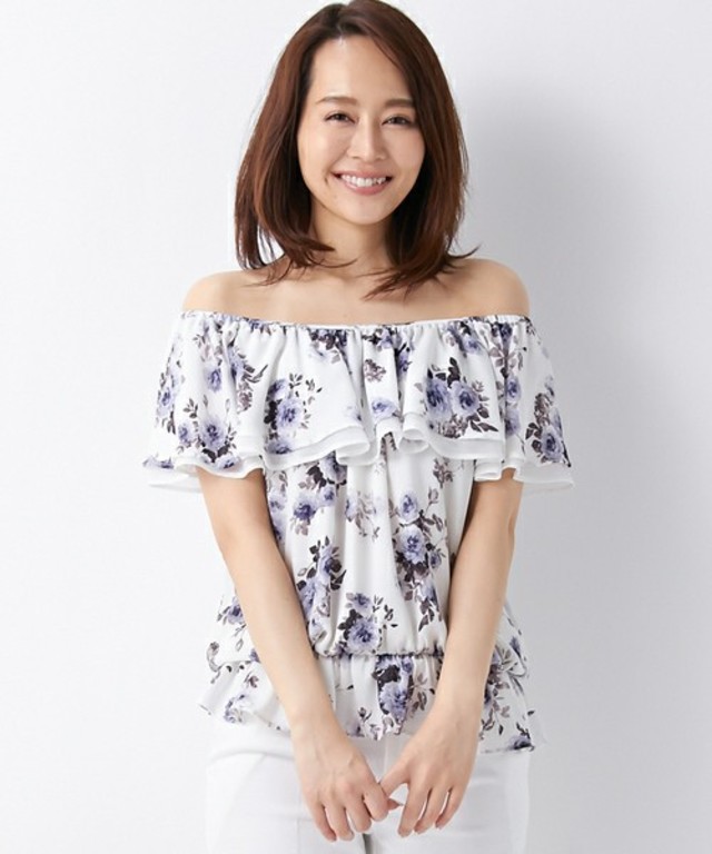 花柄JZオフショルダー
