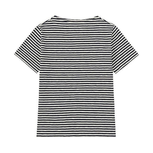 WOMEN スラブボーダーモックネックT(半袖)
