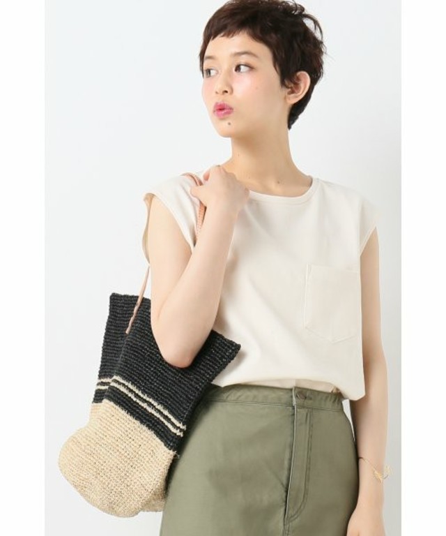 SLOBE IENA コットンフレンチスリーブポケTシャツ