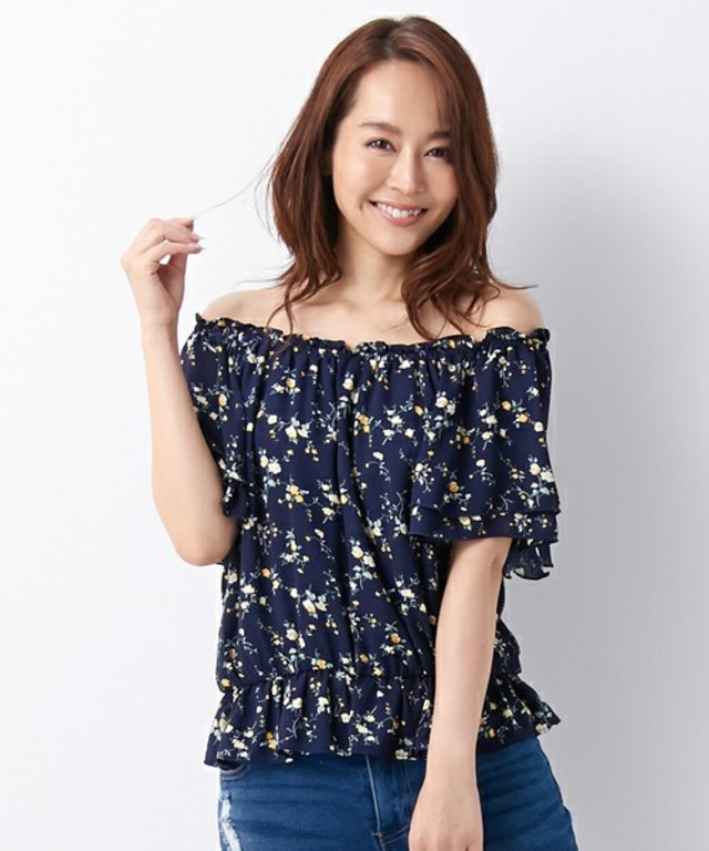 INGNI 小花柄JZオフショルダー/トップス-2016SS-