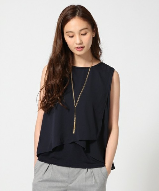 GLOBAL WORK シフォンレイヤーノースリーブ