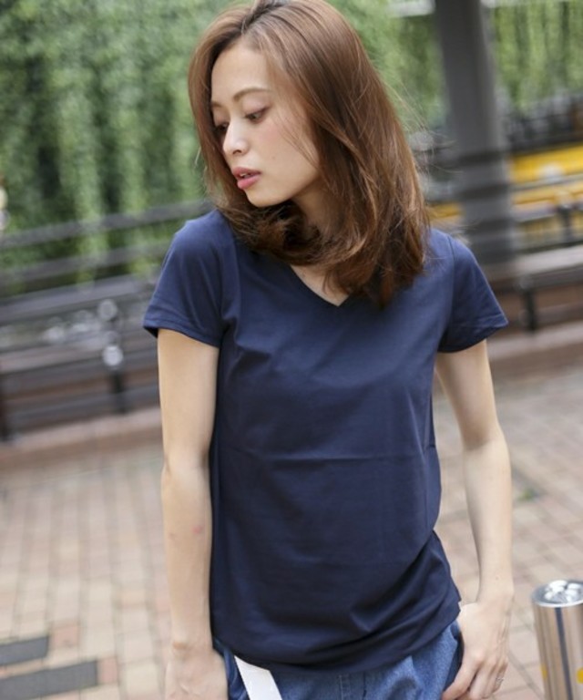 GIORDANO レギュラーVネックTシャツ