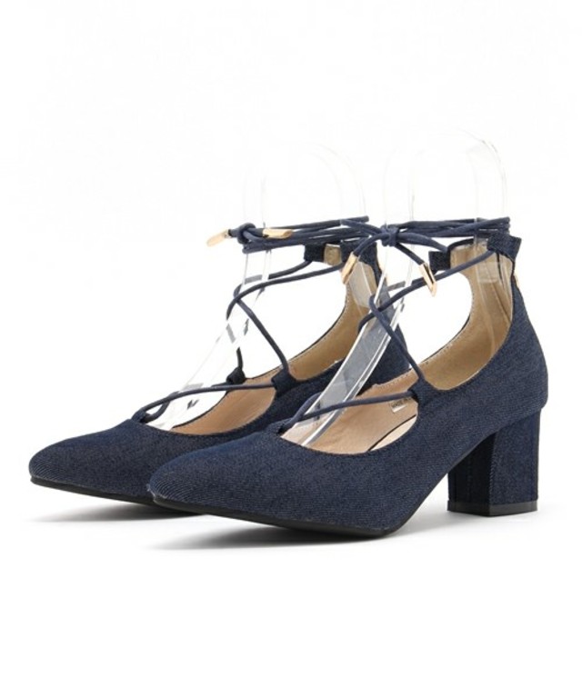 neue marche レースアップパンプス