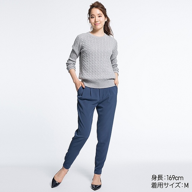 WOMEN コットンカシミヤケーブルセーター(長袖)