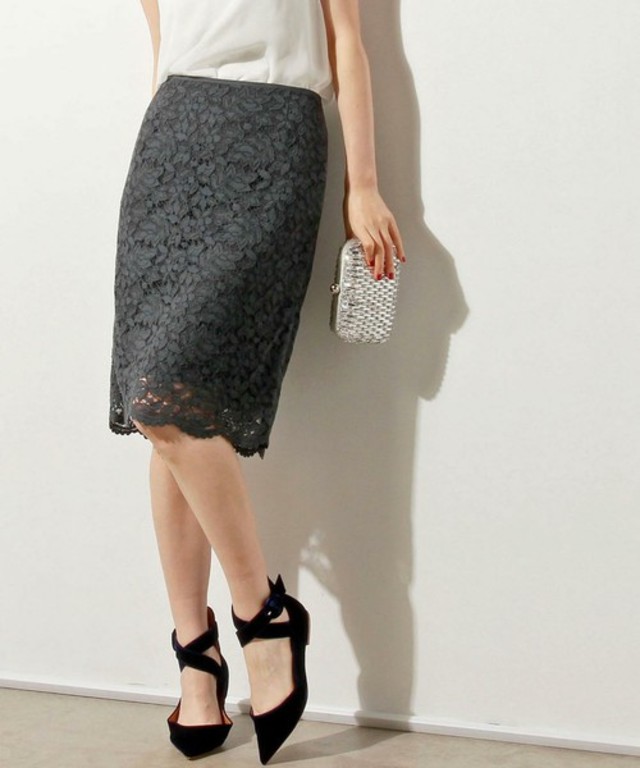 UNITED ARROWS コードレース タイト スカート