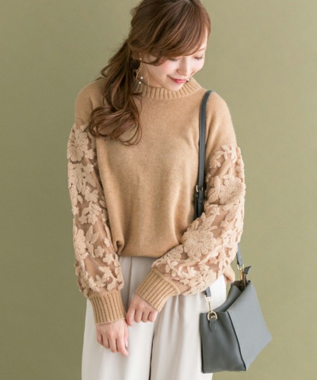 URBAN RESEARCH ROSSO レース刺繍KNITプルオーバー