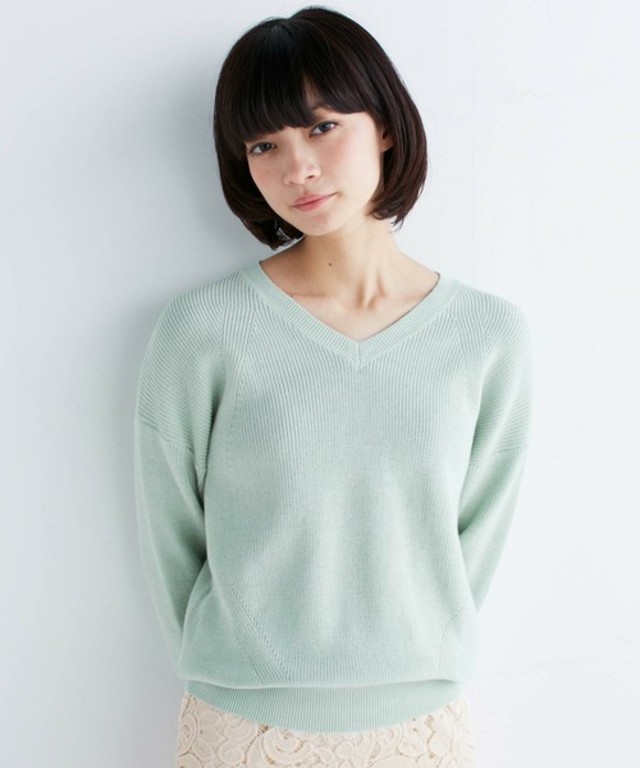 haco! PBP オーガニックコットンのVネックニット