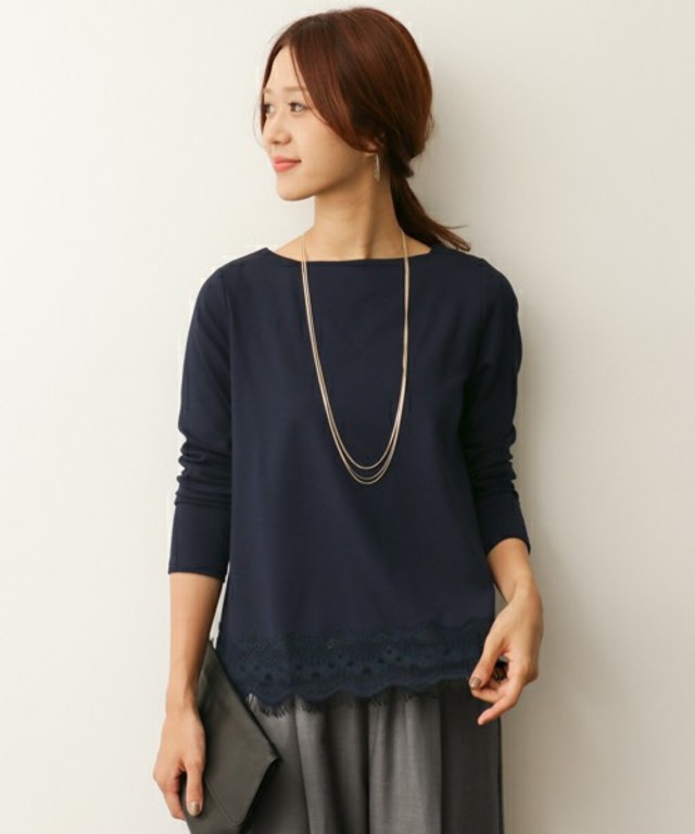 URBAN RESEARCH DOORS WOMENS ポンチレースヘムプルオーバー