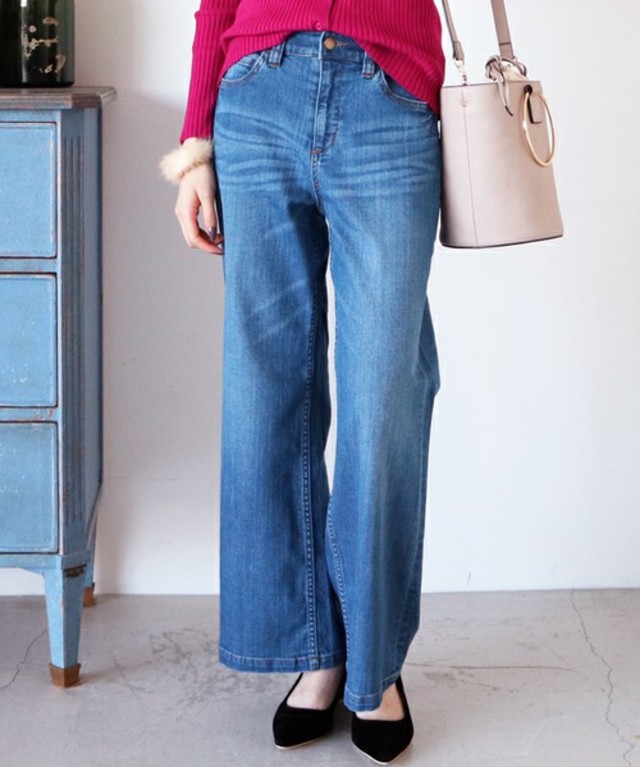N.(N. Natural Beauty Basic) デニムワイドパンツ