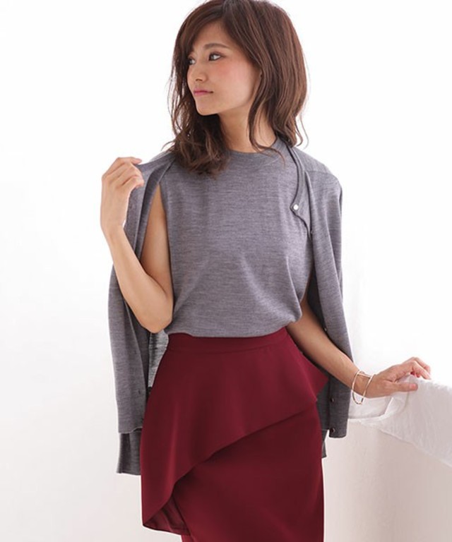 【CLASSY. 12月号掲載】【Oggi 11月号掲載】 Couture-line(クチュールライン) ニットアンサンブル/ ウォッシャブルウール