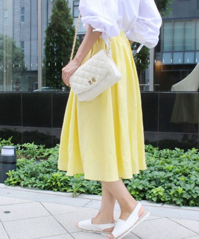 MODE ROBE リネンフレアカラースカート