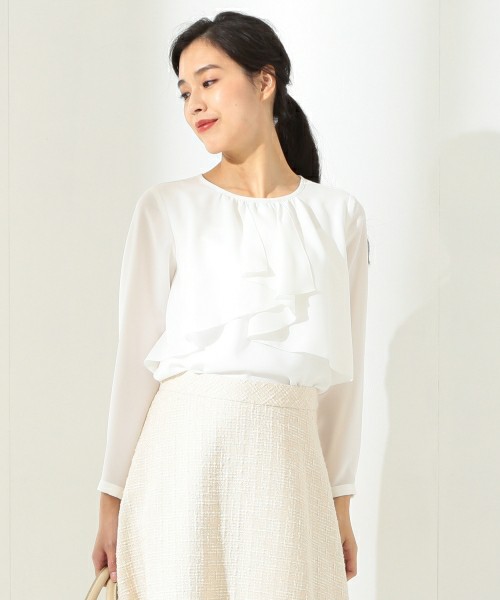 Demi-Luxe BEAMS トリアセ ラッフルブラウス