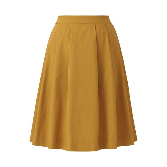WOMEN ハイウエストドライストレッチタックスカート(丈55~57cm)