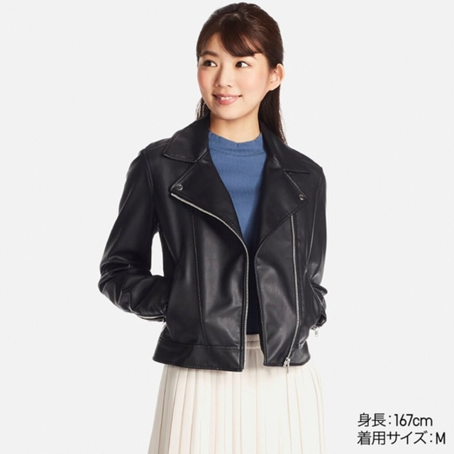 WOMEN ネオレザーライダースダブルジャケット