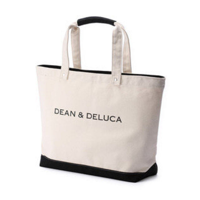 【DEAN & DELUCA】 ブラック&ナチュラル キャンバストートバッグ
