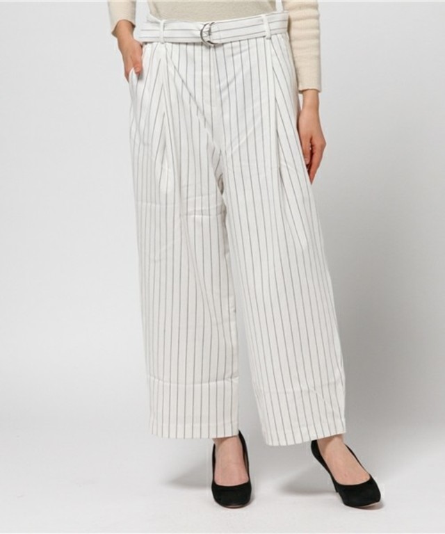 AZUL by moussy ストライプセンタープレスワイドパンツ