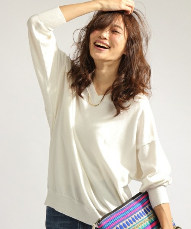BAYFLOW シルクMIXドルマンプルオーバー