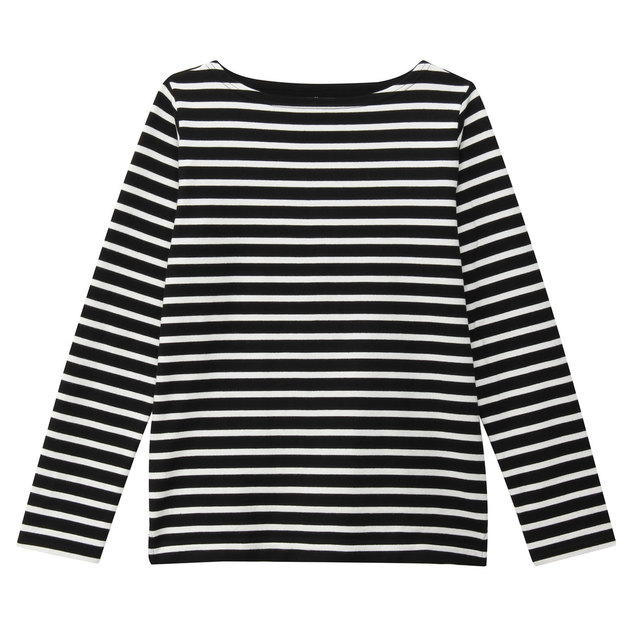 オーガニックコットン太番手ボーダー長袖Tシャツ