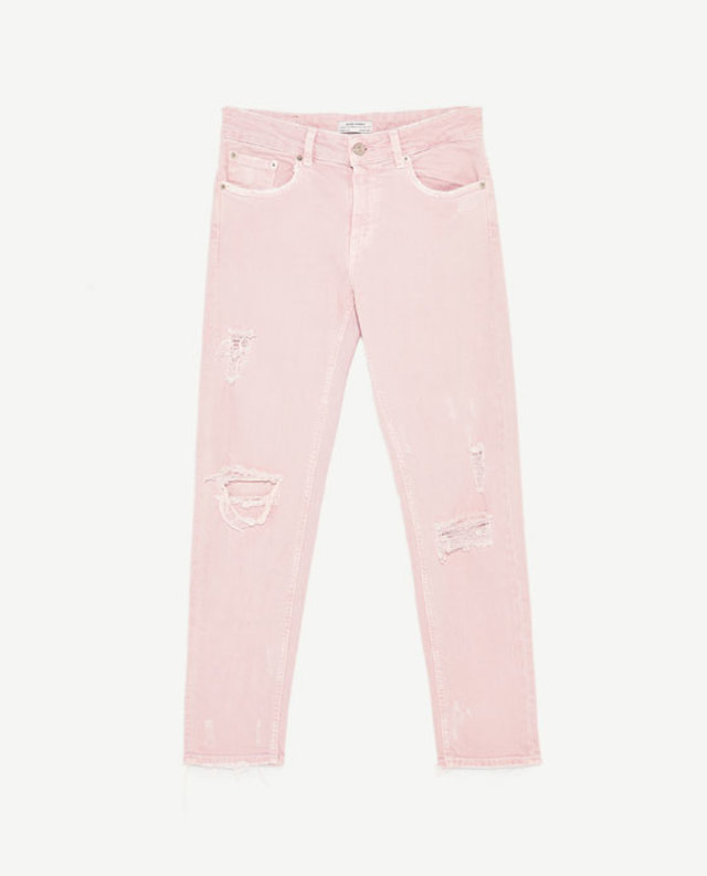 ダメージ加工ミディアムライズジーンズ /ZARA