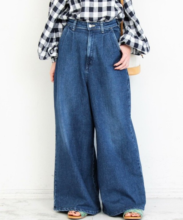 <Lee> タックワイドデニムパンツ