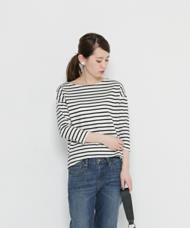 SENSE OF PLACE by URBAN RESEARCH オーガニックコットンボーダーTシャツ(7分袖)