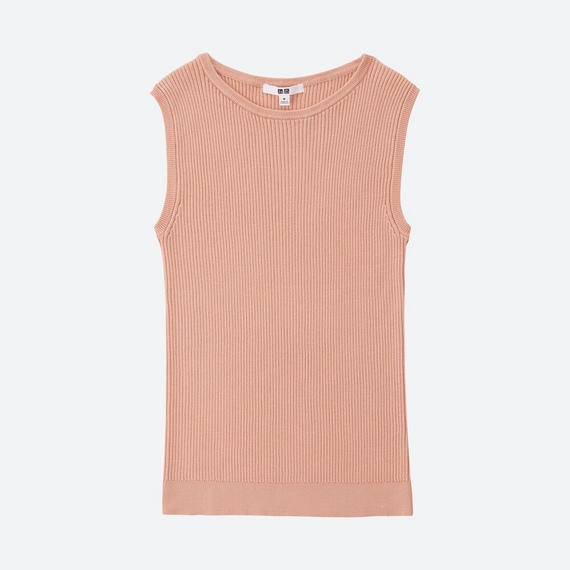 UNIQLO UVカット ワイドリブ ノースリーブセーター