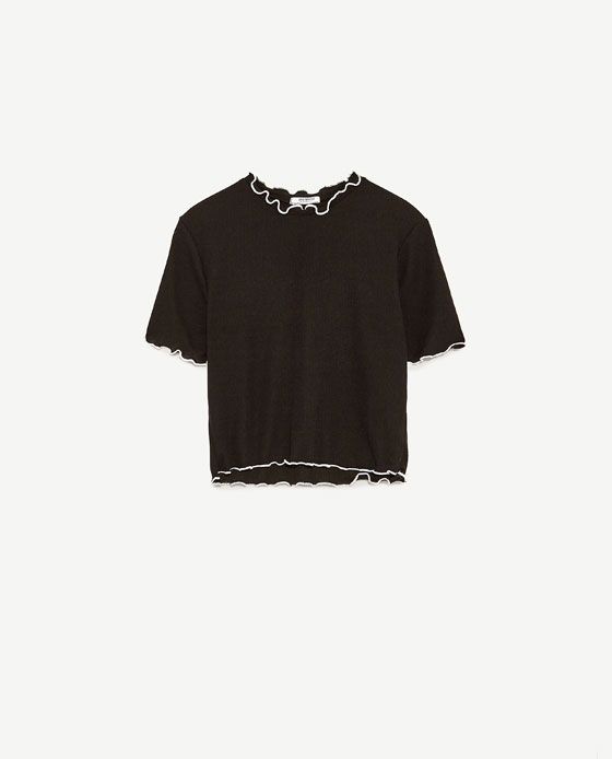 ZARA リブ編みクロップトップス