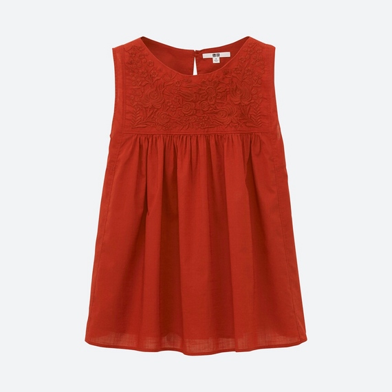 UNIQLO コットンエンブロイダリーブラウス