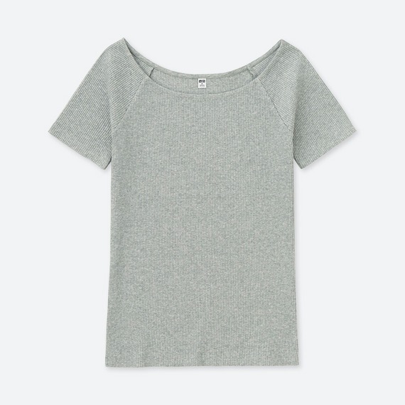 UNIQLO リブバレエネックT(半袖)