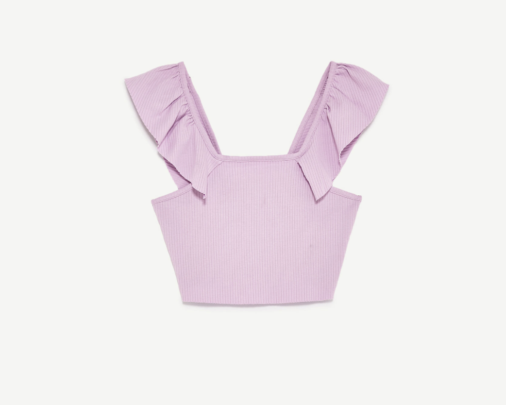 ZARA フリル付きショートトップ