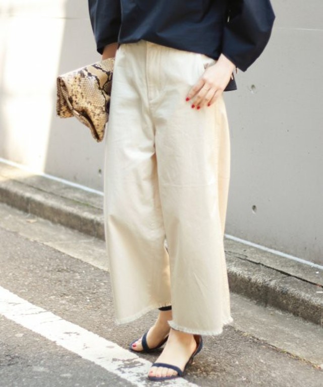Spick & Span チノフリンジワイドパンツ