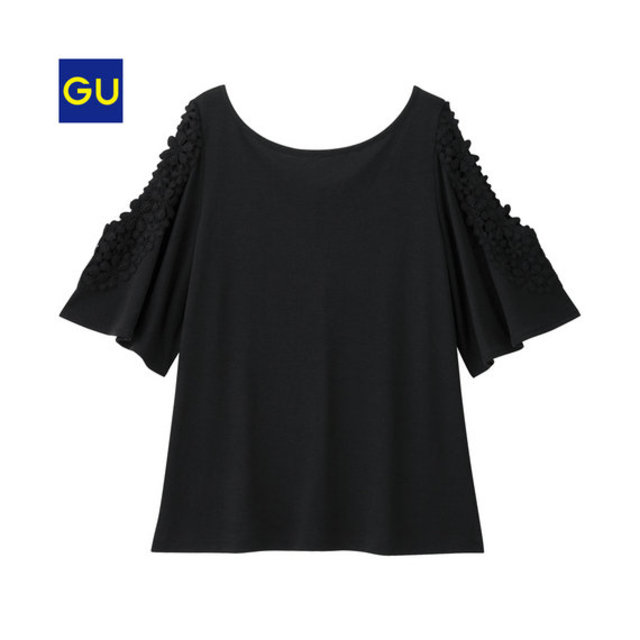 オープンショルダーT(5分袖)(レース)