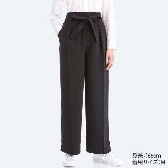 ハイウエストリボンワイドパンツ（丈標準65～67cm）
