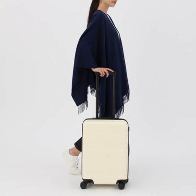 キャリーバーの高さを自由に調節できるストッパー付きハードキャリー アイボリー・35L(ネット限定)