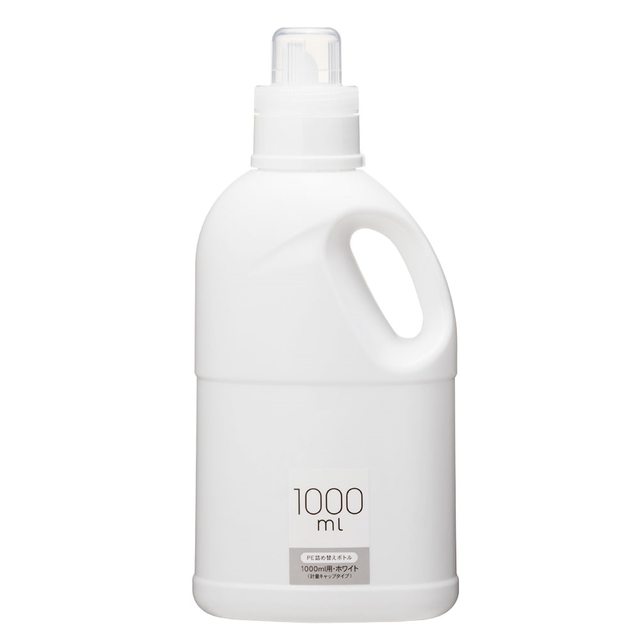 詰め替えボトル ホワイト 計量キャップタイプ 1000ml