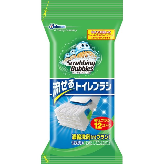 スクラビングバブル トイレ洗剤 流せるトイレブラシ 付替用12個