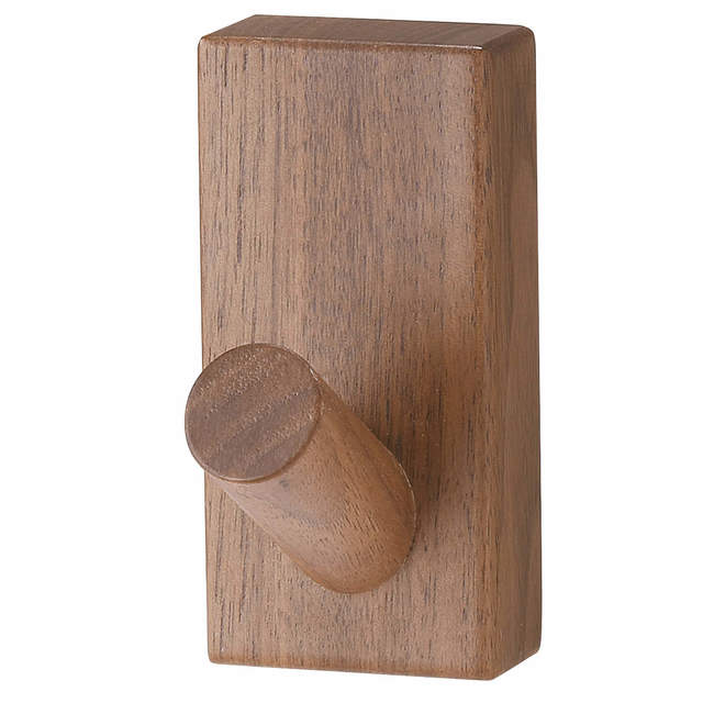 壁に付けられる家具・フック・ウォールナット材 幅4×奥行6×高さ8cm