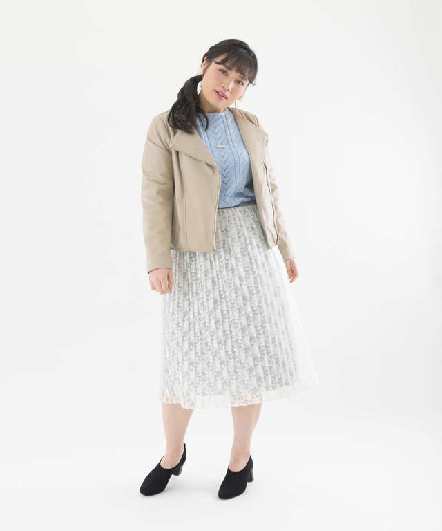 レースプリーツスカート
