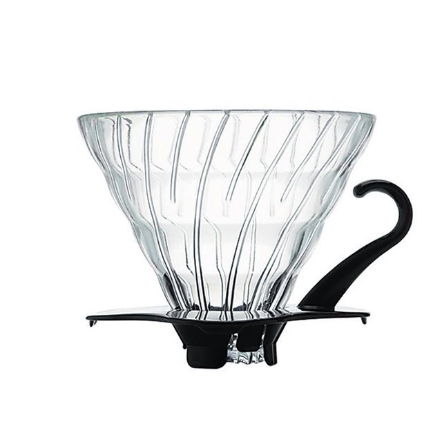HARIO (ハリオ) V60 02 耐熱ガラス 透過 コーヒードリッパー ブラック コーヒードリップ 1~4杯用 VDG-02B
