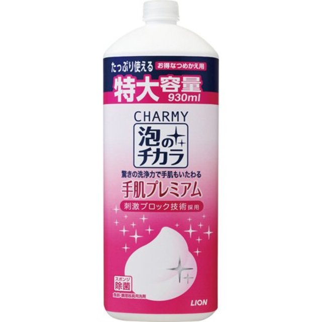 チャーミー泡のチカラ手肌プレミアム 食器用洗剤 詰替大型 930ml