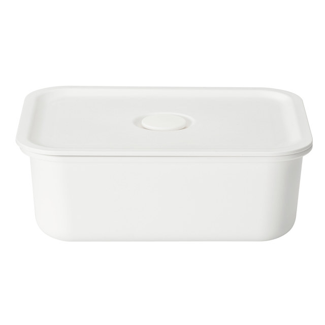 保存容器になるバルブ付弁当箱　白レクタングラー