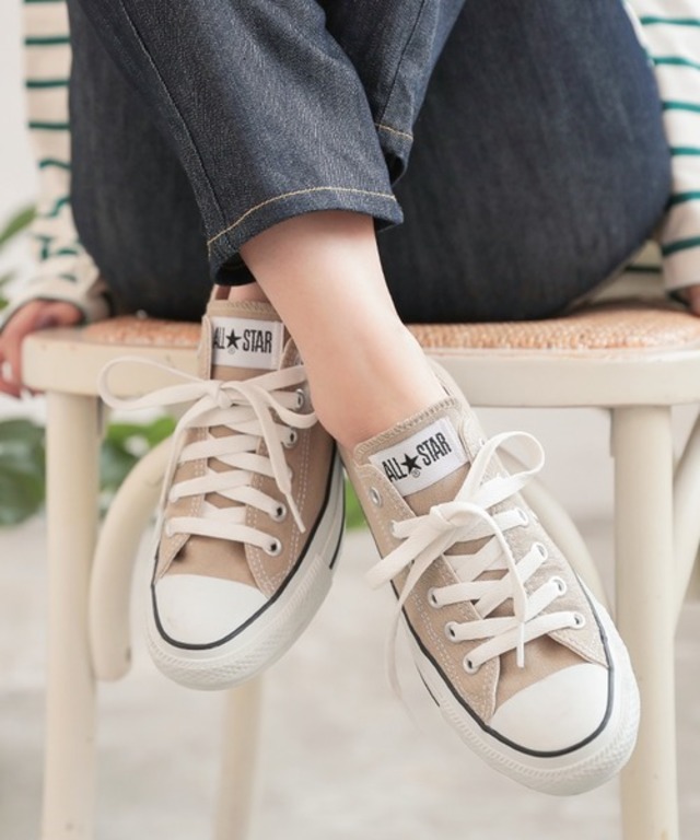 CONVERSE ALLSTAR オールスター★ハイカットorローカットキャンバススニーカー ベージュ・ホワイト