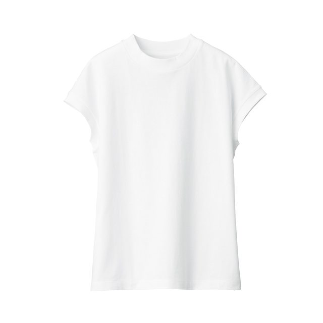 太番手天竺編みフレンチスリーブTシャツ