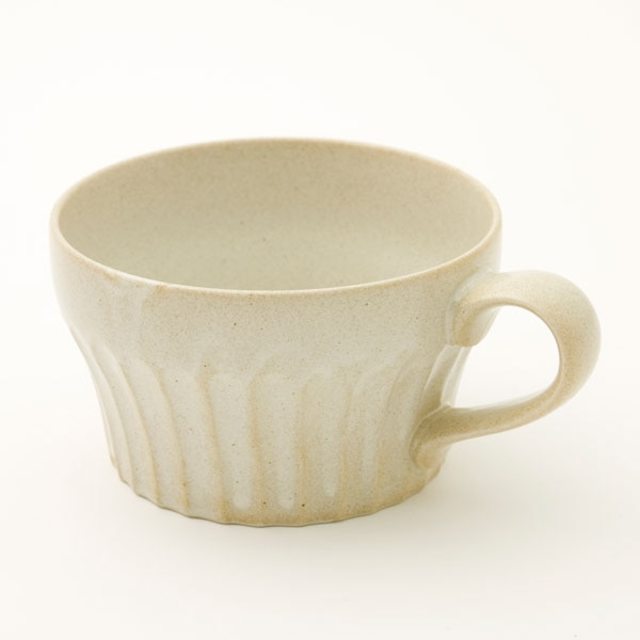 軽量スープカップ しのぎ 白釉