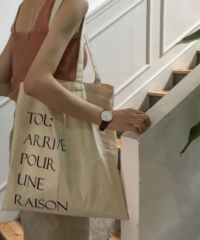 TOUT ARRIVE POUR UNE RAISON Tote Bag トートバッグ エコバッグ
